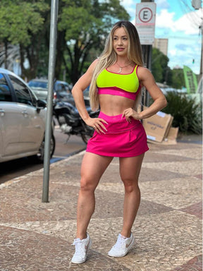 Conjunto Short Saia Positivity Pink